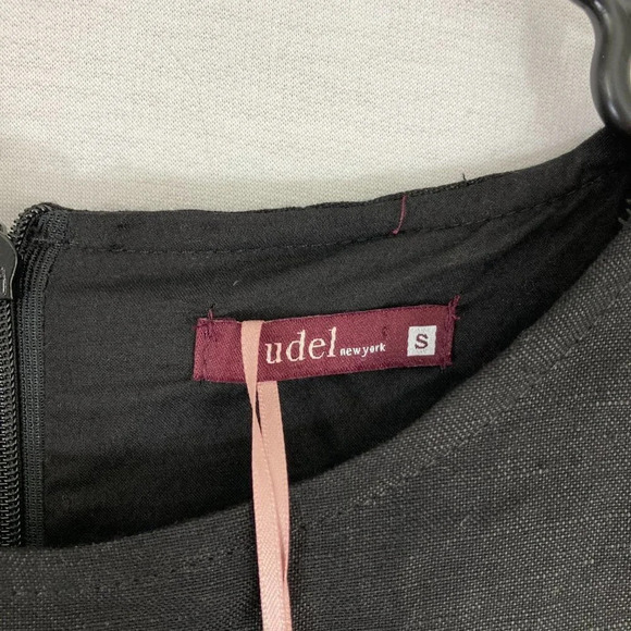 NEW Udel New York Black White Linen Blend Midi Dress size Small - Picture 2 of 10